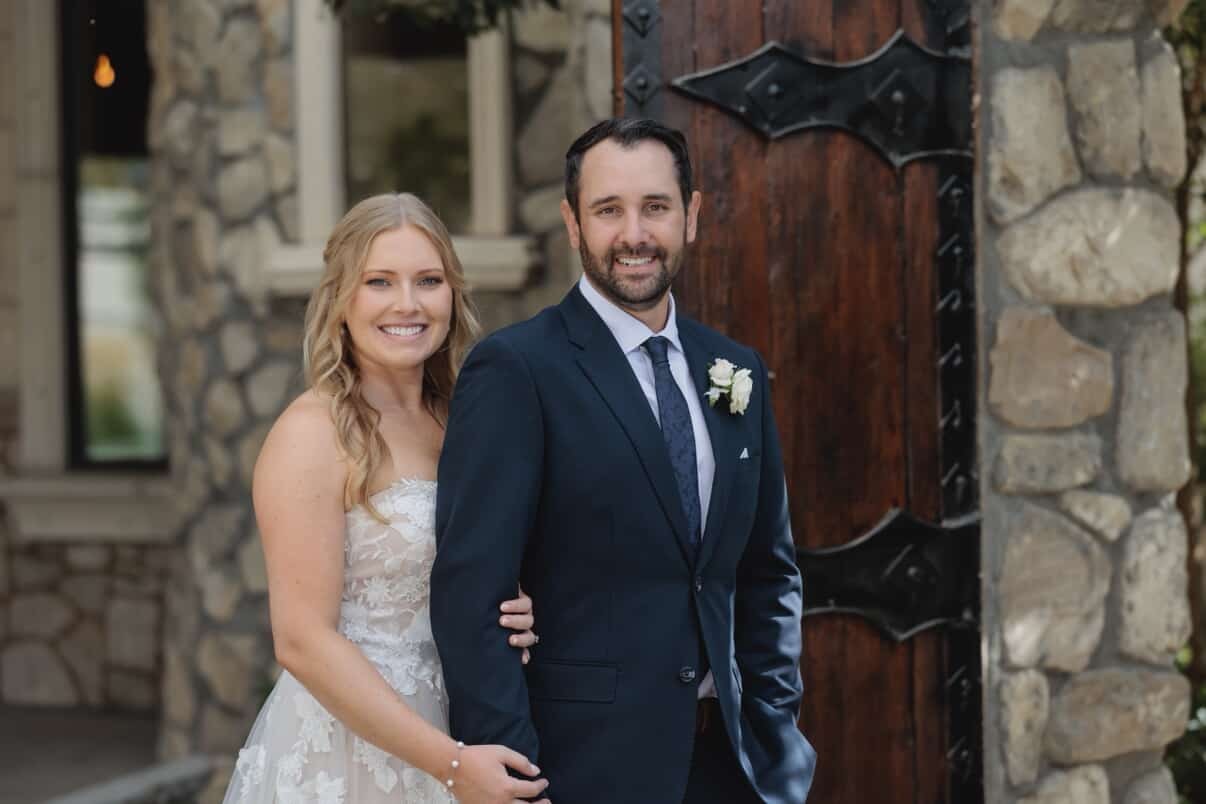 Bride and groom, real wedding, Salt Lake City